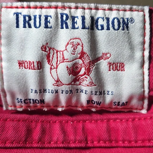 Men's True Religion Ricky Red Denim Shorts - Picture 10 of 11